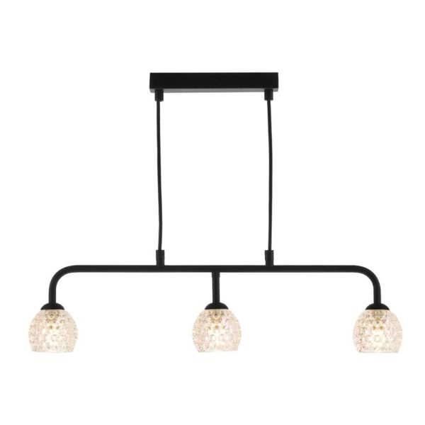 Lampa wisząca Dar Lighting FEY6222-F + GL6 x 3 Feya 3 Light Bar Pendant Matt Black