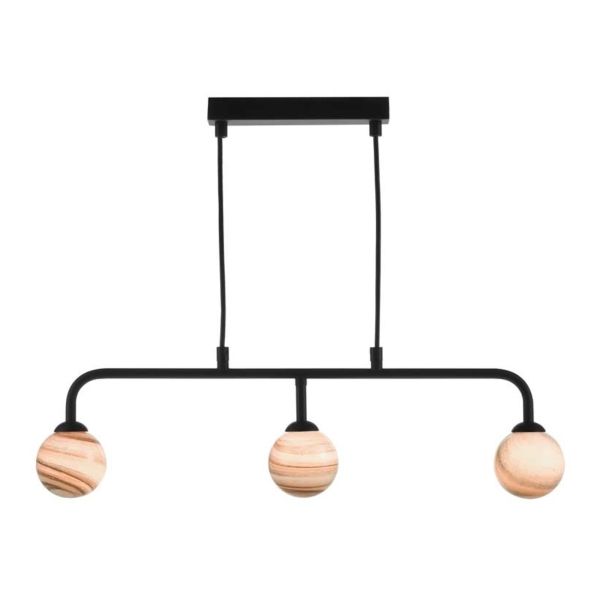 Підвісний світильник Dar Lighting FEY6222-F + GL7 x 3 Feya 3 Light Bar Pendant Matt Black