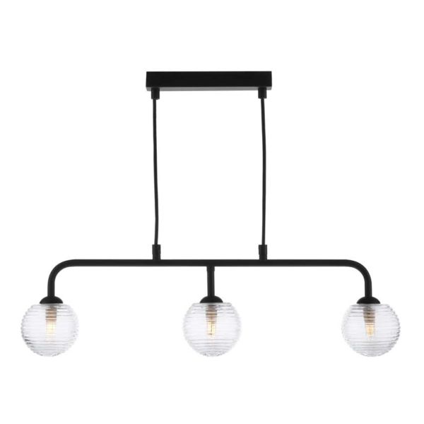 Підвісний світильник Dar Lighting FEY6222-F + GL8 x 3 Feya 3 Light Bar Pendant Matt Black