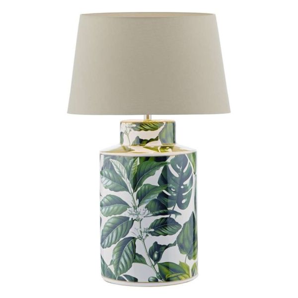 Настільна лампа Dar Lighting FIL4224 + CEZ1429 Cezanne Filip Table Lamp Green Leaf Print