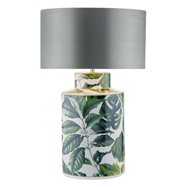 Настільна лампа Dar Lighting FIL4224 + HIL1339 Hilda Filip Table Lamp Green Leaf Print