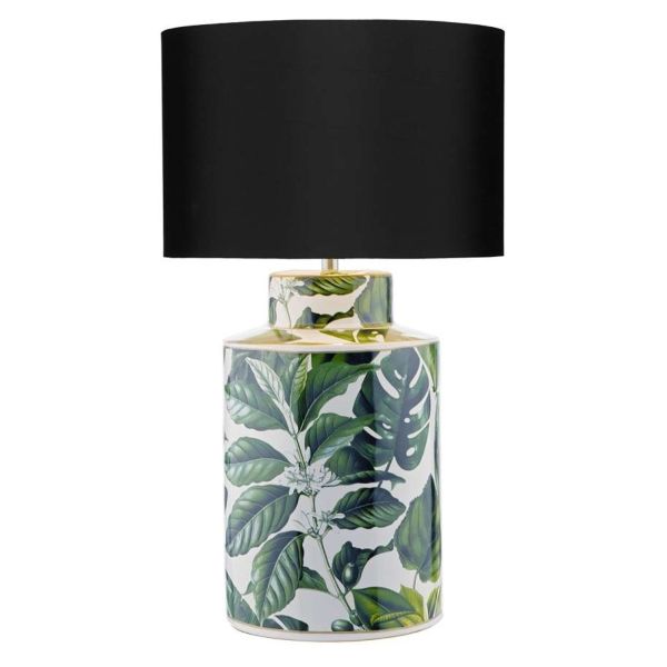 Настільна лампа Dar Lighting FIL4224 + HUD1322 Hudson Filip Table Lamp Green Leaf Print