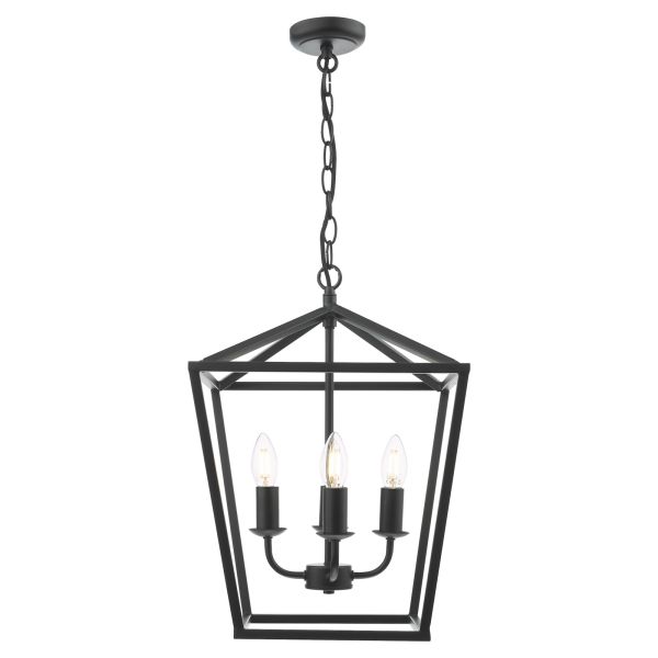 Люстра Dar Lighting FIO0422 Fionn 4 Light Pendant Matt Black