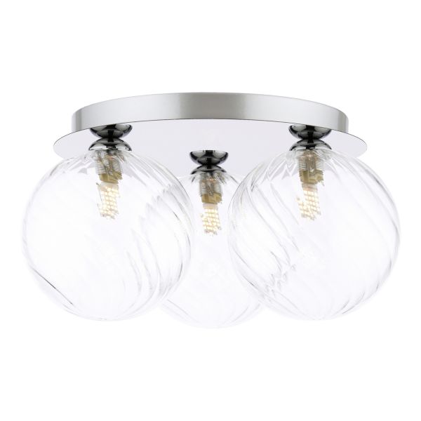 Люстра Dar Lighting FOL5350-22 Foley 3 Light Flush Polished Chrome With Closed Glass