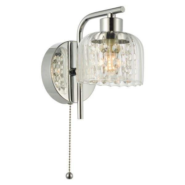 Oświetlenie lustra Dar Lighting FOR0750 Forseti Bathroom Wall Light Polished Chrome and Glass IP44