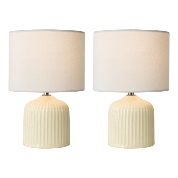 Настільна лампа Dar Lighting GIG4133 Gigi Twin Pack Table Lamp Cream With Shade