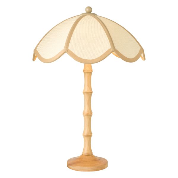 Lampa stołowa Dar Lighting GIU4229 Giuliana 2 Light Table Lamp Wood with Rattan Shade