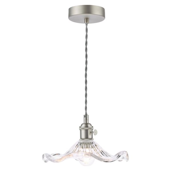 Підвісний світильник Dar Lighting HAD0161-12 Hadano Pendant Antique Chrome and Wavy Glass