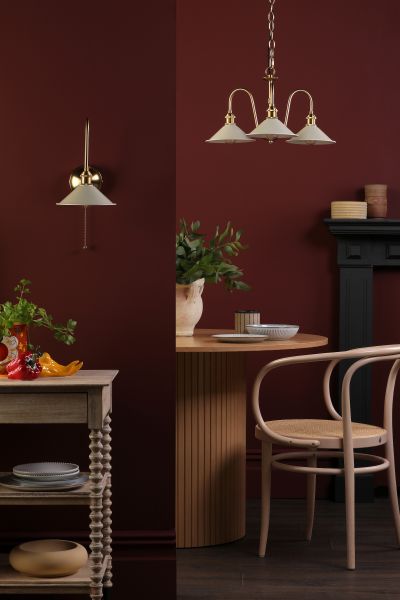 Zdjęcie produktu Dar Lighting HAD0340-06 Hadano 3 Light Pendant Natural Brass and Matt Taupe