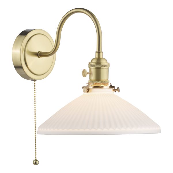 Бра Dar Lighting HAD0740-10 Hadano Wall Light Natural Brass & Ceramic Shallow Shade