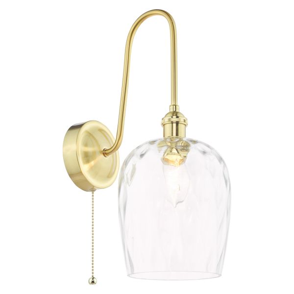 Kinkiet Dar Lighting HAD7140-03 Hadano Wall Light Natural Brass and Glass