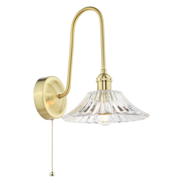 Бра Dar Lighting HAD7140-04 Hadano Wall Light Natural Brass and Glass