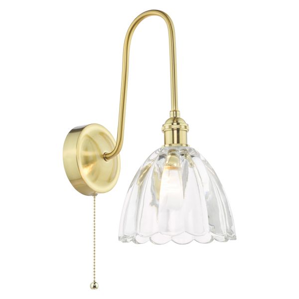 Бра Dar Lighting HAD7140-11 Hadano Wall Light Natural Brass and Glass