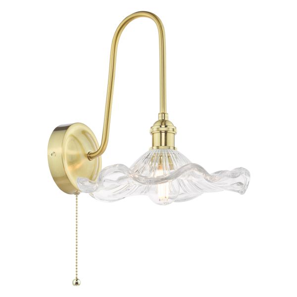 Бра Dar Lighting HAD7140-12 Hadano Wall Light Natural Brass and Glass