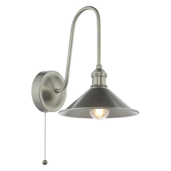 Бра Dar Lighting HAD7161-02 Hadano Wall Light Antique Chrome and Antique Pewter