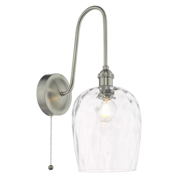 Бра Dar Lighting HAD7161-03 Hadano Wall Light Antique Chrome and Glass