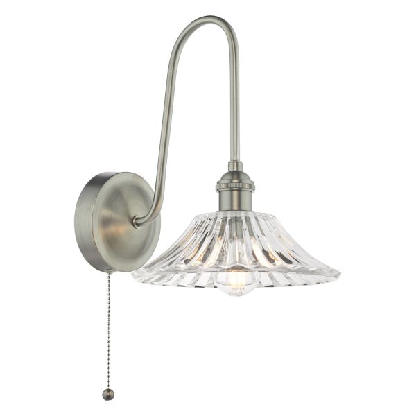 Бра Dar Lighting HAD7161-04 Hadano Wall Light Antique Chrome and Glass