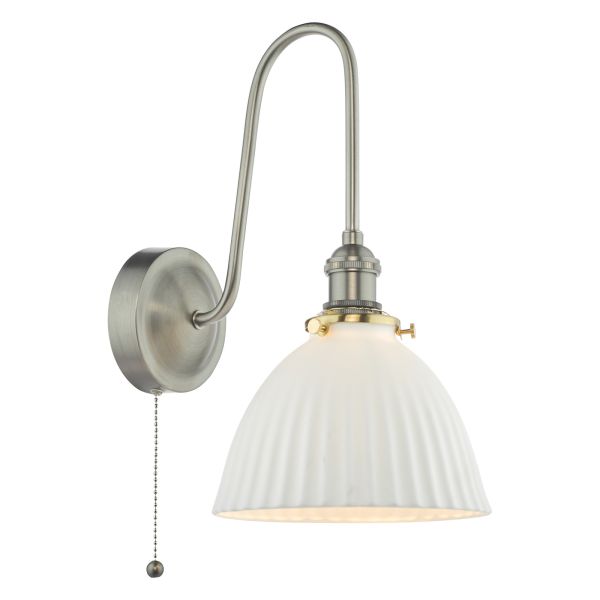 Бра Dar Lighting HAD7161-09 Hadano Wall Light Antique Chrome and White
