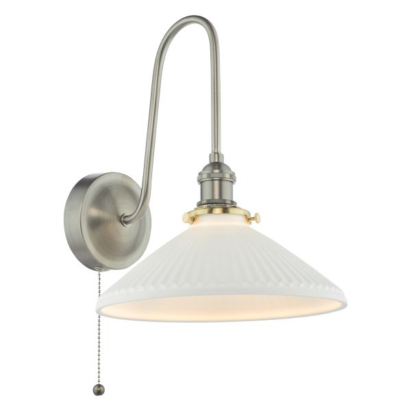 Бра Dar Lighting HAD7161-10 Hadano Wall Light Antique Chrome and White