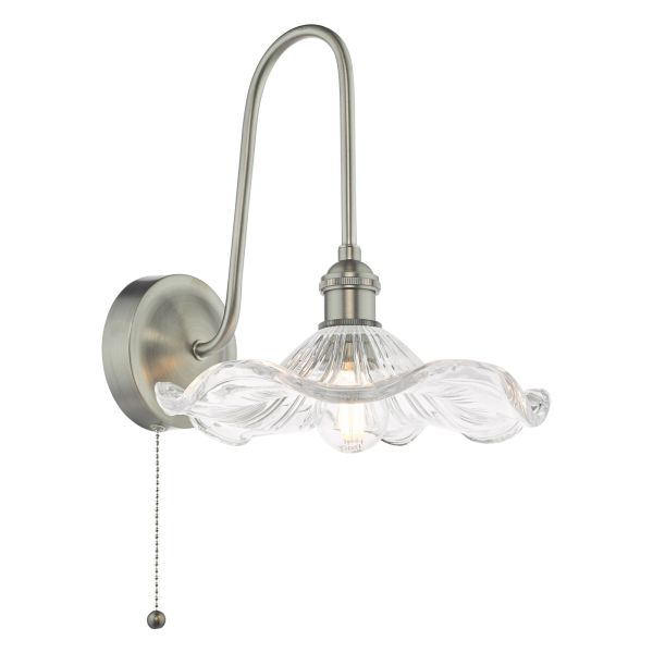 Бра Dar Lighting HAD7161-12 Hadano Wall Light Antique Chrome and Glass