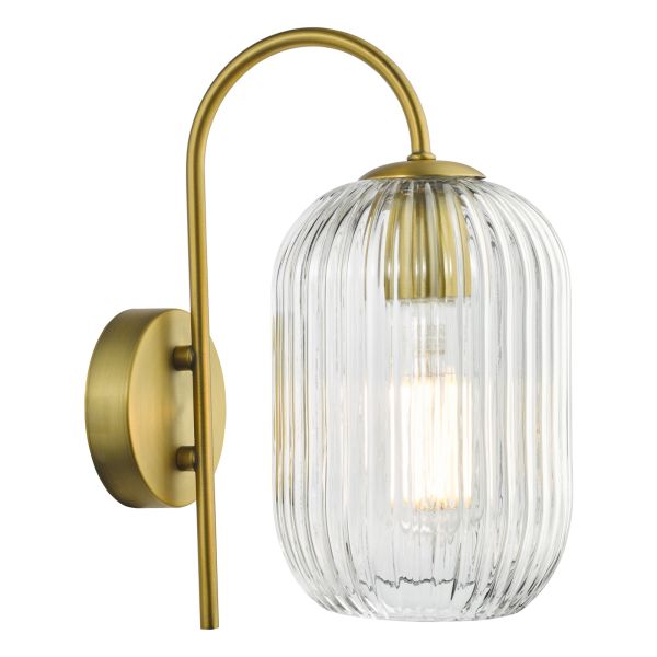 Бра Dar Lighting IDR0763-SAW6508 Idra Wall Light Aged Bronze and Ribbed Glass