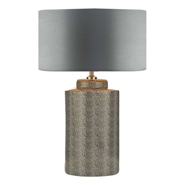 Lampa stołowa Dar Lighting IGO4239 + HIL1639 Hilda Igor Table Lamp Grey Shagreen