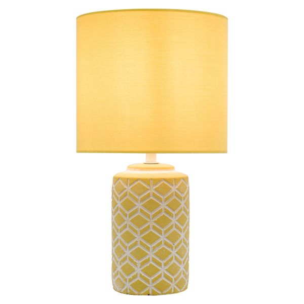 Настільна лампа Dar Lighting ILO4211 Ilona Ceramic Table Lamp Yellow With Shade