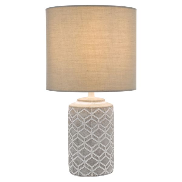 Настільна лампа Dar Lighting ILO4239 Ilona Ceramic Table Lamp Grey With Shade