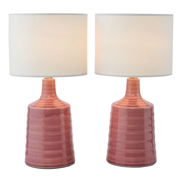 Настільна лампа Dar Lighting INC4003 Inci Table Lamp Pink With Shade