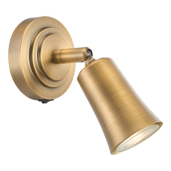Спот Dar Lighting JED0742 Jedrek Single Spotlight Aged Brass