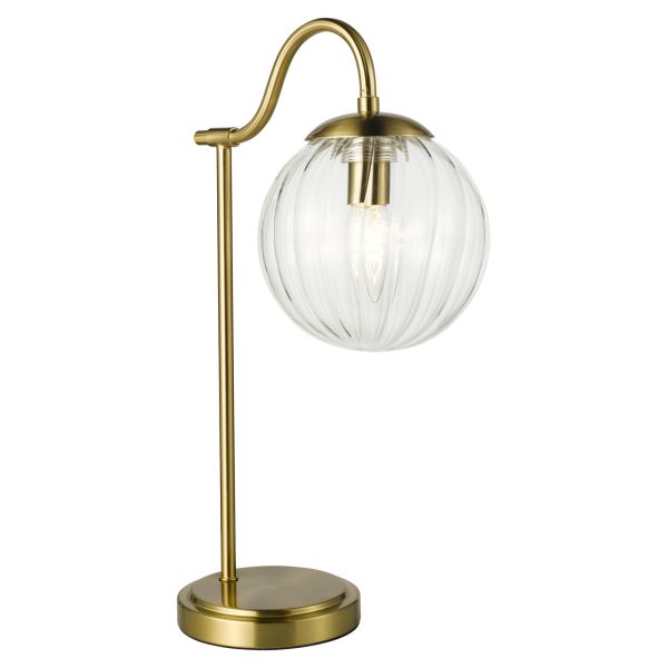 Настільна лампа Dar Lighting JOC4242 Jocelyn Table Lamp Natural Brass and Glass