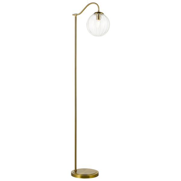 Lampa podłogowa Dar Lighting JOC4942 Jocelyn Floor Lamp Natural Brass and Glass