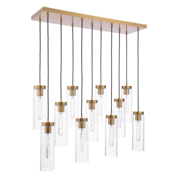 Підвісний світильник Dar Lighting JOD4863 Jodelle 11 Light Bar Pendant Polished Bronze and Glass