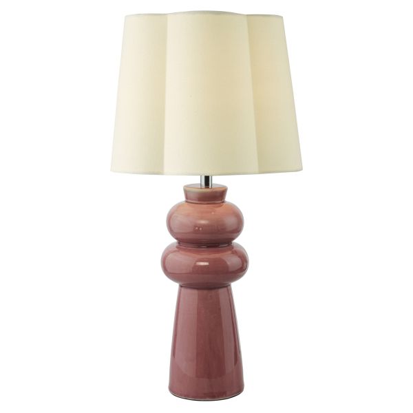 Настільна лампа Dar Lighting JOR4203 Jordana Table Lamp Pink and Polished Chrome With Shade