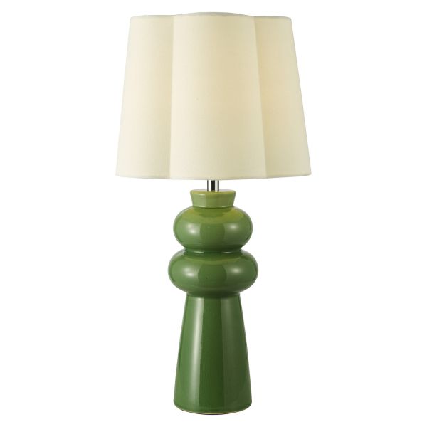 Настільна лампа Dar Lighting JOR4224 Jordana Table Lamp Green and Polished Chrome With Shade