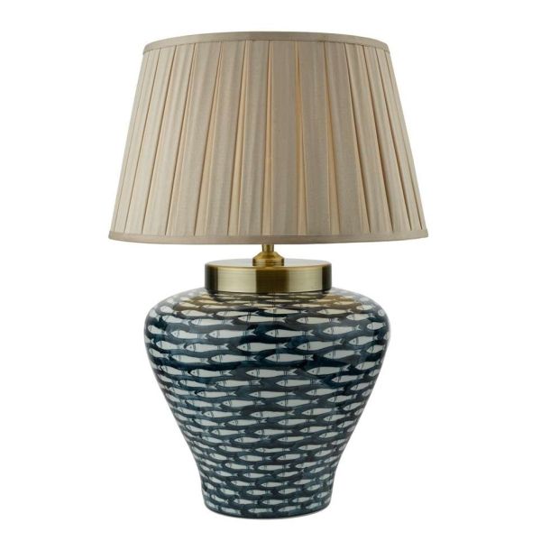 Настільна лампа Dar Lighting JOY4223 + DEG1629 Degas Joy Table Lamp Blue-White Fish Motif