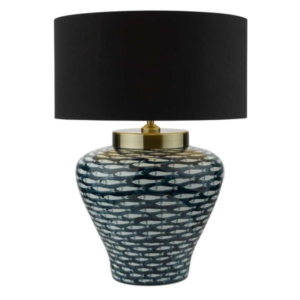 Настільна лампа Dar Lighting JOY4223 + SWO1622 Sword Joy Table Lamp Blue-White Fish Motif