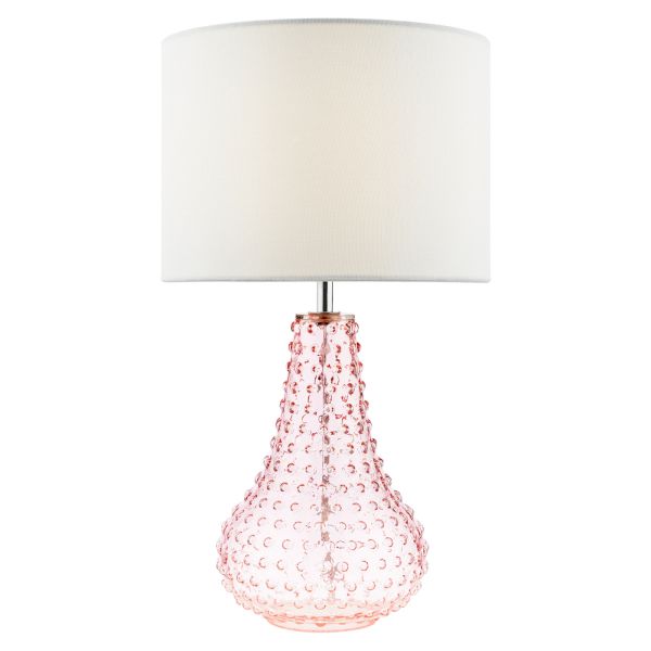 Настільна лампа Dar Lighting KRI4203 Kristina Table Lamp Pink Glass With Shade