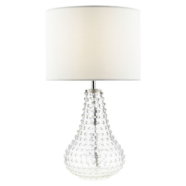Настільна лампа Dar Lighting KRI4208 Kristina Table Lamp Textured Glass With Shade