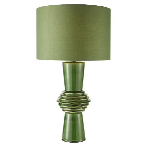 Настільна лампа Dar Lighting LAG4224 Lagle Table Lamp Green and Antique Brass With Shade