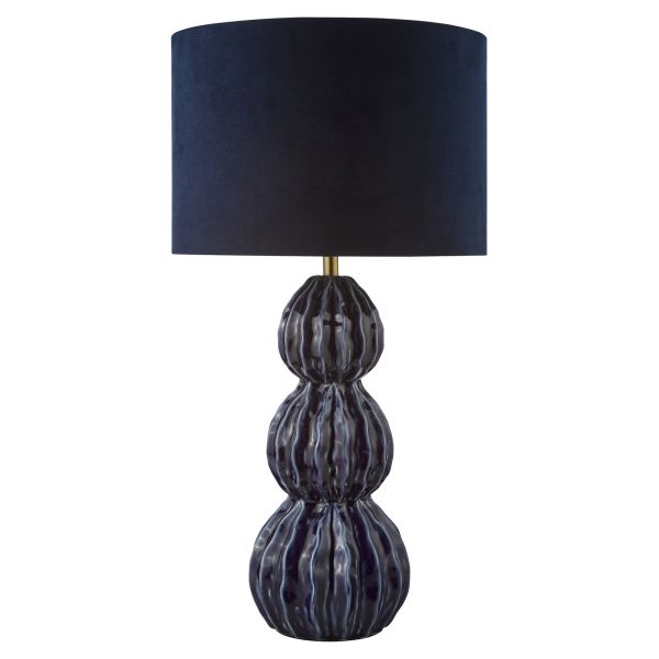 Lampa stołowa Dar Lighting LOR4223 Lorelai Ceramic Table Lamp Blue With Shade