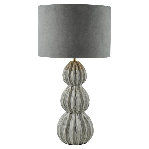 Lampa stołowa Dar Lighting LOR4239 Lorelai Ceramic Table Lamp Grey With Shade