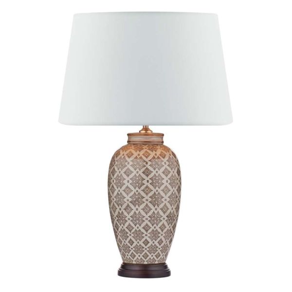 Настільна лампа Dar Lighting LOU4229 + CEZ162 Cezanne Louise Table Lamp Brown-Cream