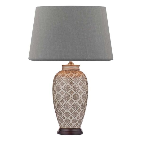 Настільна лампа Dar Lighting LOU4229 + CEZ1639 Cezanne Louise Table Lamp Brown-Cream