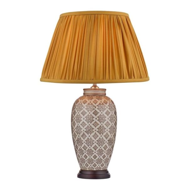 Настільна лампа Dar Lighting LOU4229 + ULY1626 Ulyana Louise Table Lamp Brown-Cream