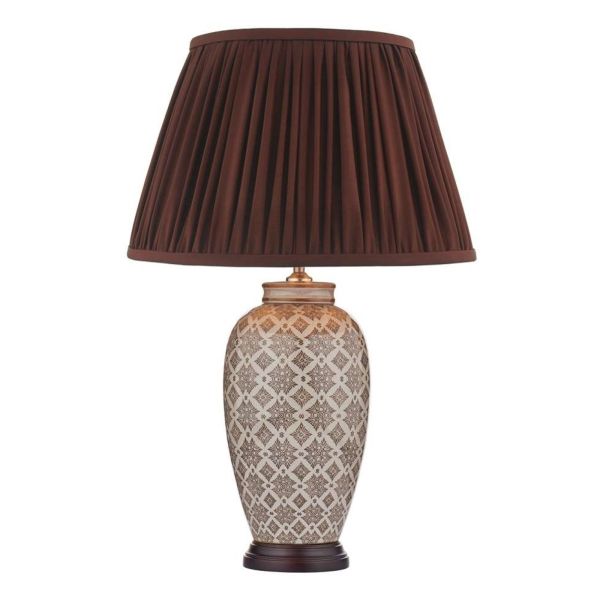 Настільна лампа Dar Lighting LOU4229 + ULY1658 Ulyana Louise Table Lamp Brown-Cream