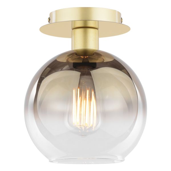 Люстра Dar Lighting LYC0135 Lycia Semi-Flush Satin Gold and Gold Ombre Glass