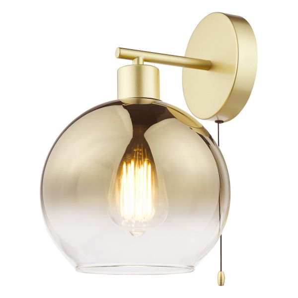 Бра Dar Lighting LYC0735 Lycia Wall Light Satin Gold and Gold Ombre Glass