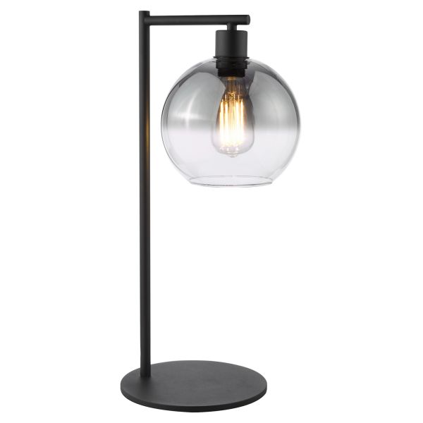 Настільна лампа Dar Lighting LYC4222 Lycia Table Lamp Matt Black and Smoked Ombre Glass