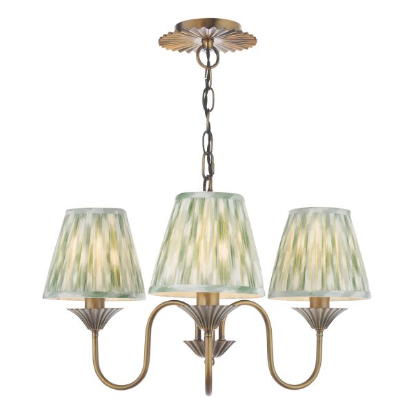 Люстра Dar Lighting LYD0363-IKA2624 Lydian 3 Light Pendant Antique Bronze With Shade